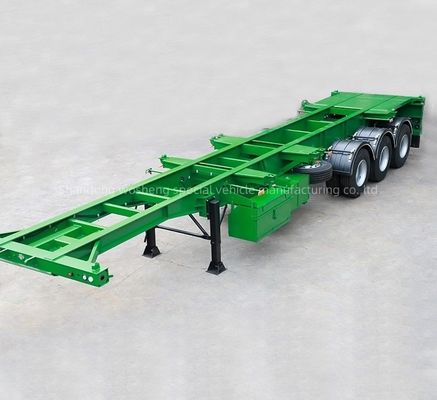 Wosheng Style 3 Axle Semi-Trailer Skeleton Truck Trailer για πράσινα 20FT 40FT εμπορευματοκιβώτια