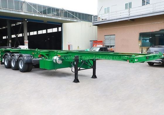 Wosheng Style 3 Axle Semi-Trailer Skeleton Truck Trailer για πράσινα 20FT 40FT εμπορευματοκιβώτια