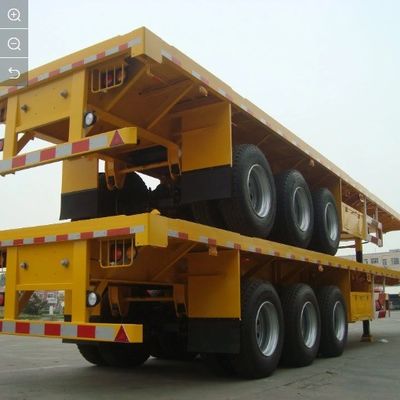 40ft Steel Flatbed Semi Trailers με πάχος 90 w mm*13 mm*10 στρώμα Leaf Spring