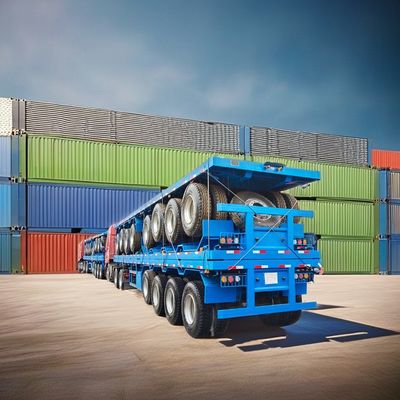 40ft Steel Flatbed Semi Trailers με πάχος 90 w mm*13 mm*10 στρώμα Leaf Spring