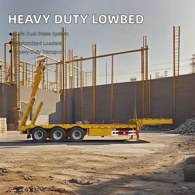 70 80 τόνων Επεκτάσιμο ημιρυμουλκούμενο Lowboy για τη μεταφορά βαρέων εξοπλισμού στην καλύτερη περίπτωση