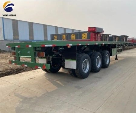 s Custom Flatbed Semi-Trailer με υψηλή ικανότητα ωφέλιμου φορτίου και σύστημα πέδησης διπλής γραμμής