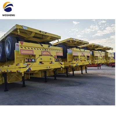 s Custom Flatbed Semi-Trailer με υψηλή ικανότητα ωφέλιμου φορτίου και σύστημα πέδησης διπλής γραμμής