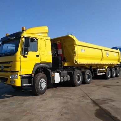 WS U σχήμα 40-45 CBM 3-άξονας Τελική εκφόρτωση Υδραυλικός πτερυγός πίσω απορρίπτης ημιπροωθητήρα για φορτηγό
