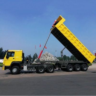 WS U σχήμα 40-45 CBM 3-άξονας Τελική εκφόρτωση Υδραυλικός πτερυγός πίσω απορρίπτης ημιπροωθητήρα για φορτηγό