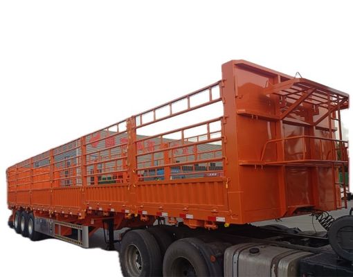 Wosheng 40-100ton Utility Side Wall Open Livestock Vegetable Fence Τροχαίο ρυμουλκούμενο με συρματόπλεγμα