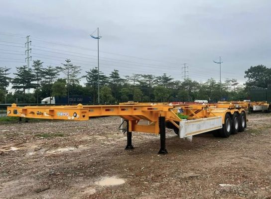 3 άξονες 20-40ft μεταφορά εμπορευματοκιβωτίου σκελετός ημιρυμουλκούμενο με σύστημα πέδησης διπλής γραμμής