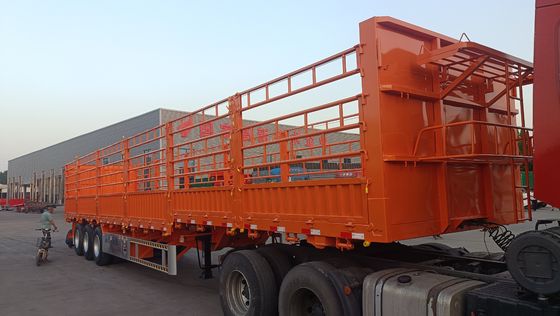 Wosheng 40-100ton Utility Side Wall Open Livestock Vegetable Fence Τροχαίο ρυμουλκούμενο με συρματόπλεγμα