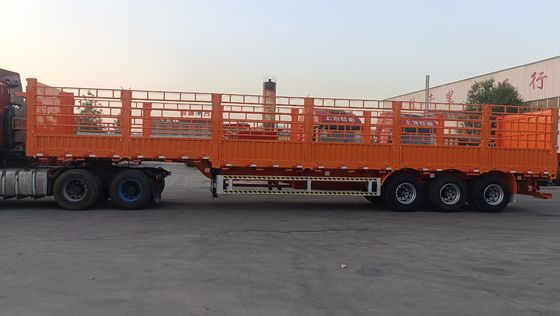 Wosheng 40-100ton Utility Side Wall Open Livestock Vegetable Fence Τροχαίο ρυμουλκούμενο με συρματόπλεγμα
