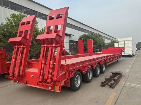 Ημιαμοκίνητο 3 άξονας 4 άξονας 60-100 τόνων Gooseneck Lowboy Bed Truck Trailer στην Αφρική