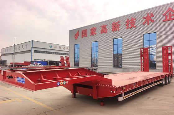 Ημιαμοκίνητο 3 άξονας 4 άξονας 60-100 τόνων Gooseneck Lowboy Bed Truck Trailer στην Αφρική