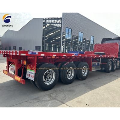 40ft Flat Bed Container Flatbed Semi Trailer με 2&quot; ή 3,5&quot; King Pin και 3 ή 4 Άξονες