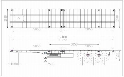 Πώληση 3/4 άξονας 20T-80T Tare βάρος επίπεδο δεξαμενόπλοιο ημικυριόδρομο για εντός του προϋπολογισμού