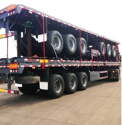 Προσαρμόσιμο κοντέινερ Flatbed Truck Trailer σε δημοφιλές στυλ και χρώμα με 3 άξονες
