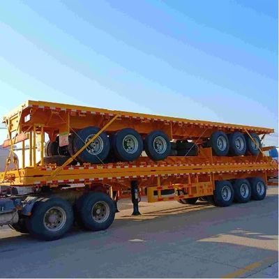 Προσαρμόσιμο κοντέινερ Flatbed Truck Trailer σε δημοφιλές στυλ και χρώμα με 3 άξονες