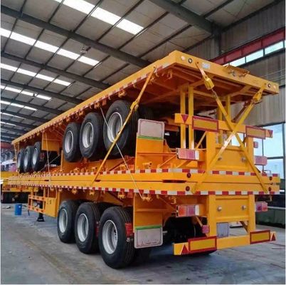 Προσαρμόσιμο κοντέινερ Flatbed Truck Trailer σε δημοφιλές στυλ και χρώμα με 3 άξονες