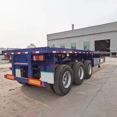 3 άξονες 20ft 40ft Flat Bed Semi Trailers Χρησιμοποιημένο Flatbed Container Trailer 12400*2610*1550mm