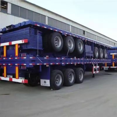 3 άξονες 20ft 40ft Flat Bed Semi Trailers Χρησιμοποιημένο Flatbed Container Trailer 12400*2610*1550mm
