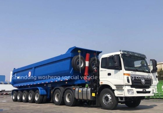 Μηχανοκίνητη ανάρτηση 40-100 τόνων Max ωφέλιμο φορτίο Dump Tipper ρυμουλκούμενο για μεταφορά μεταλλεύματος