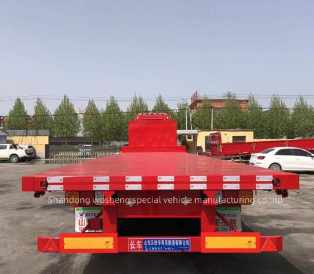 3 άξονες 40ft Κοντέινερ Flatbed Trailer Flat Bed Semi-trailers για μεταφορά με εκσκαφέα