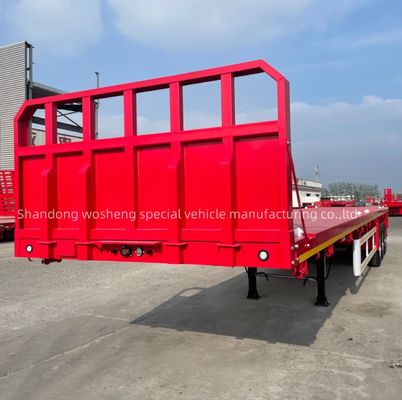 3 άξονες 40ft Κοντέινερ Flatbed Trailer Flat Bed Semi-trailers για μεταφορά με εκσκαφέα