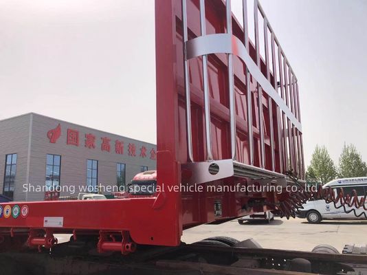 3 άξονες 40ft Κοντέινερ Flatbed Trailer Flat Bed Semi-trailers για μεταφορά με εκσκαφέα