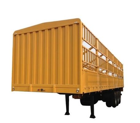 Q345B/T700 Ημιπρόσεκτο οχήμα με πλευρικό φράχτη 4 άξονων για τη μεταφορά χύδην και ζώων