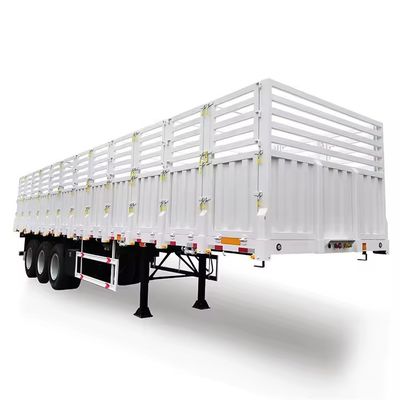 Q345B/T700 Ημιπρόσεκτο οχήμα με πλευρικό φράχτη 4 άξονων για τη μεταφορά χύδην και ζώων