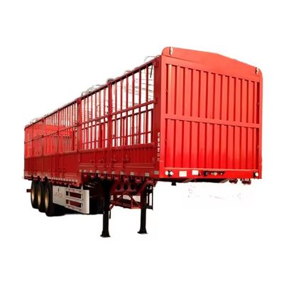 Q345B/T700 Ημιπρόσεκτο οχήμα με πλευρικό φράχτη 4 άξονων για τη μεταφορά χύδην και ζώων