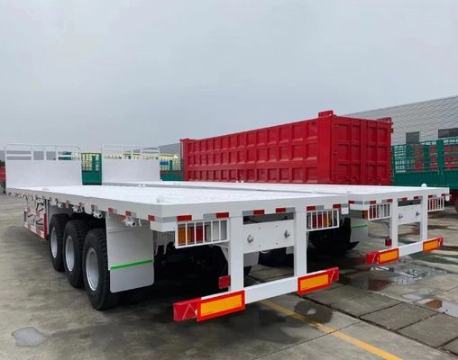 3 άξονες ή προσαρμογή 20ft/40ft κοντέινερ Flatbed Trailer με ή χωρίς μπροστινό φέντερ