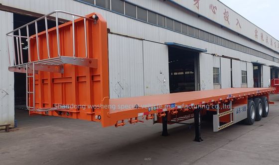 3 άξονες ή προσαρμογή 20ft/40ft κοντέινερ Flatbed Trailer με ή χωρίς μπροστινό φέντερ