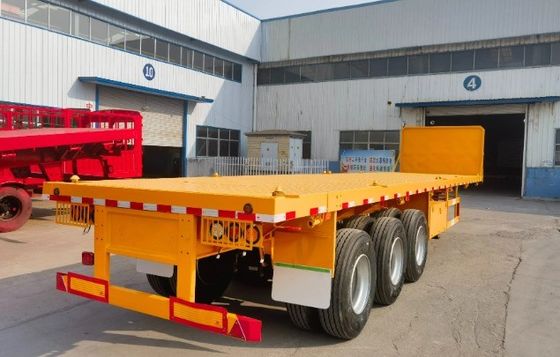 3 άξονες ή προσαρμογή 20ft/40ft κοντέινερ Flatbed Trailer με ή χωρίς μπροστινό φέντερ