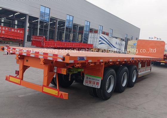 3 άξονες ή προσαρμογή 20ft/40ft κοντέινερ Flatbed Trailer με ή χωρίς μπροστινό φέντερ