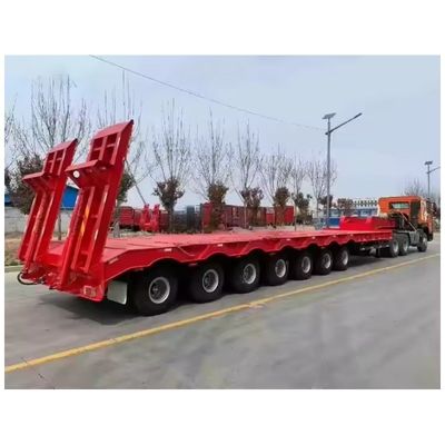 Χάλυβα 40-100TON Εφοδιαστικό φορτηγό τροχόσπιτο με χαμηλό φορτίο με γουσκόνεκ Ημιτροχόσπιτο με 4 άξονες