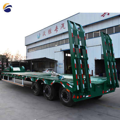 Ειδικό lowboy lowbed semi trailer 80 τόνων ωφέλιμο φορτίο Steel King pin 2&quot; 50mm Or3.5&quot; 90mm