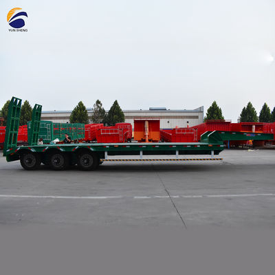 Ειδικό lowboy lowbed semi trailer 80 τόνων ωφέλιμο φορτίο Steel King pin 2&quot; 50mm Or3.5&quot; 90mm