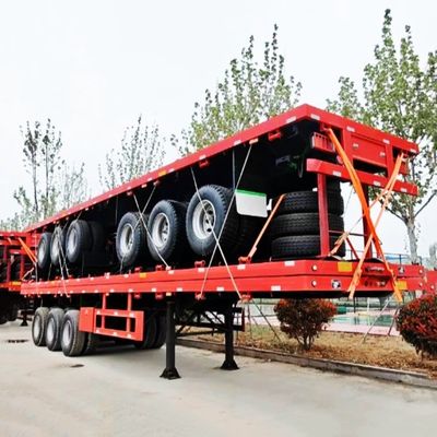 20/40/45FT Flatbed Container Truck Semi-Trailer με άξονες 2/3/4 και ελαστικά διπλού νομίσματος