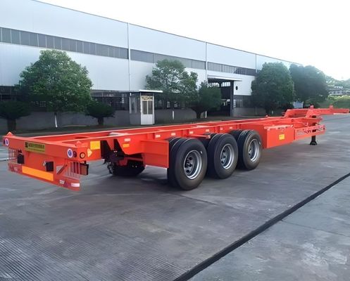 20ft 40ft 45ft Container Skeleton Semi Trailer Tare Βάρος 6,5 τόνων Τεχνουργήματα προσγείωσης 28ton/pc