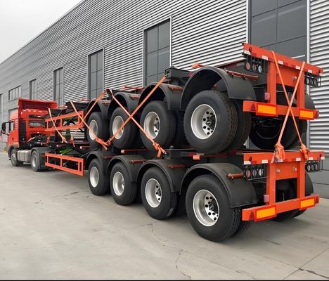 20ft 40ft 45ft Container Skeleton Semi Trailer Tare Βάρος 6,5 τόνων Τεχνουργήματα προσγείωσης 28ton/pc
