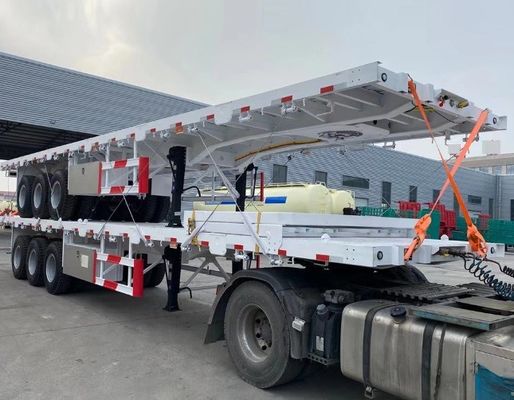 3 άξονες 20ft 40ft flatbed container trailer με Q345b κύρια δέσμη και προσαρμογή