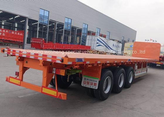3 άξονες 20ft 40ft flatbed container trailer με Q345b κύρια δέσμη και προσαρμογή