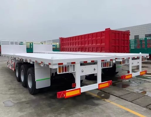 3 άξονες 20ft 40ft flatbed container trailer με Q345b κύρια δέσμη και προσαρμογή