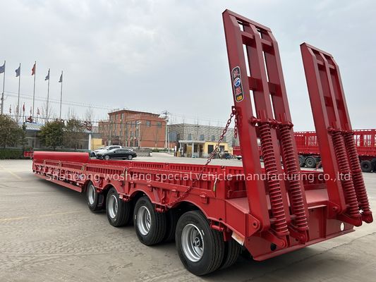 Μηχανοκίνητη ανάρτηση 80 τόνων 100 τόνων ημιρυμουλκούμενο χαμηλής κλίμακας για τη μεταφορά βαρέων μηχανημάτων
