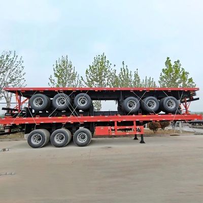 3 άξονες Flatbed Container Truck Semi Trailer 20ft 40ft Tare Βάρος 100ton για εσάς