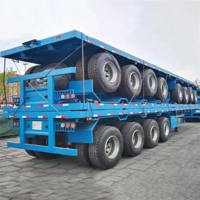 3 άξονες Flatbed Container Truck Semi Trailer 20ft 40ft Tare Βάρος 100ton για εσάς