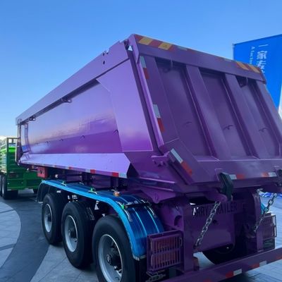 Αγορά KSA 3 Άξονας 60 τόνων Υδραυλικός κυλίνδρος που ανατρέχει πίσω απορριπτόμενο ημιπροκατασκευαστικό για τη μεταφορά άμμου