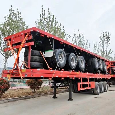 13ton*3 Άξονες Flatbed Semi Trailer για το πιο δημοφιλές 20FT 40FT 45FT Container Chassis
