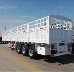 Χάλυβας 3 άξονες 40-100ton Drop Side Ζωοτροφία Φάρμα Side Wall Fence Semi Truck Trailers