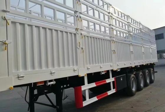 Χάλυβας 3 άξονες 40-100ton Drop Side Ζωοτροφία Φάρμα Side Wall Fence Semi Truck Trailers