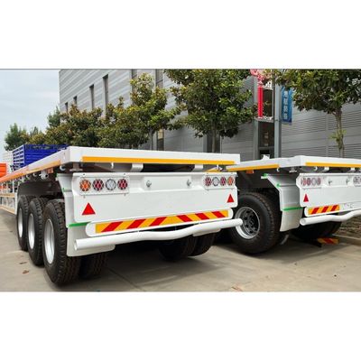 20Ft 40Ft 50Ton Flatbed Semi Trailer με πλαίσιο εμπορευματοκιβωτίου και 50mm ή 90mm King Pin